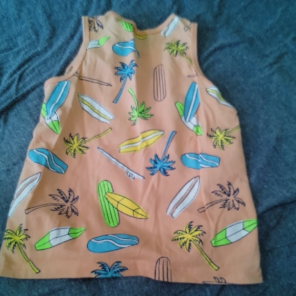 Falls Creek Kids Tropical Surf Tank Top - Peach and Multicolor - Picture 4 of 4